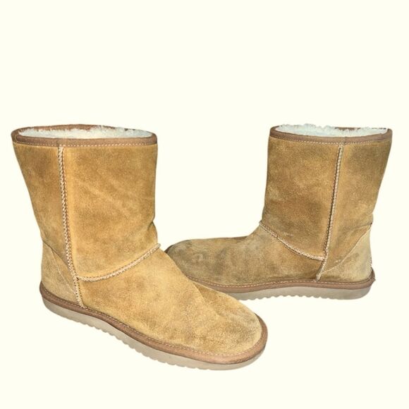 Y2K Koolaburra by UGG Women’s Size 10 Tan Fur Lined Calf Height Pull On Boots - Picture 1 of 6